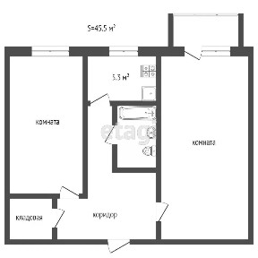 Продается 2-комн. квартира, 43,7 м²