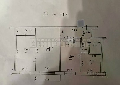 Продается 3-комн. квартира, 55,9 м²