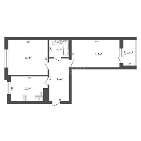 Продается 2-комн. квартира, 55,1 м²