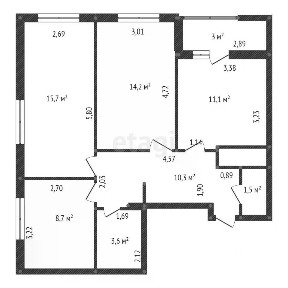 Продается 2-комн. квартира, 68,1 м²