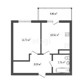 Продается 1-комн. квартира, 34,4 м²
