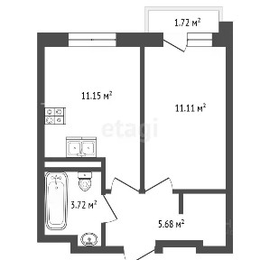 Продается 1-комн. квартира, 33,38 м²