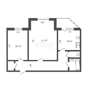 Продается 2-комн. квартира, 62,1 м²