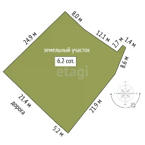Продается участок, 6,25 сот.