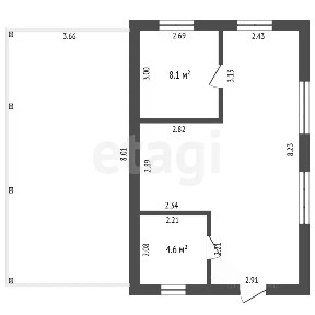 Продается 1-этажный дом, 73,3 м²