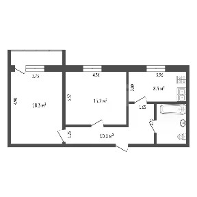 Продается 2-комн. квартира, 58 м²