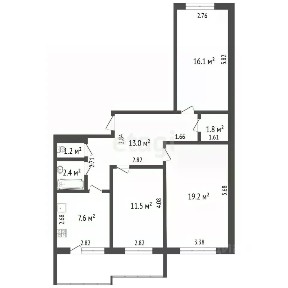 Продается 3-комн. квартира, 72,8 м²