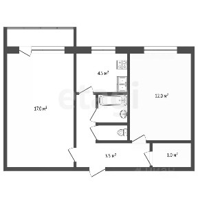 Продается 2-комн. квартира, 42,9 м²