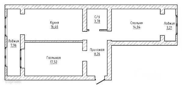 Продается 2-комн. квартира, 67,1 м²