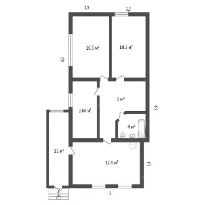 Продается 1-этажный дом, 50,3 м²