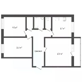 Продается 3-комн. квартира, 65,6 м²