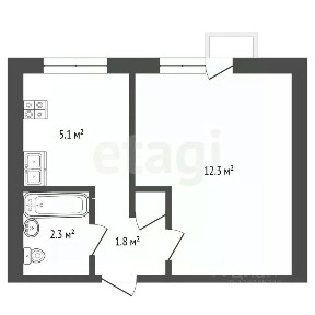 Продается студия, 21,8 м²