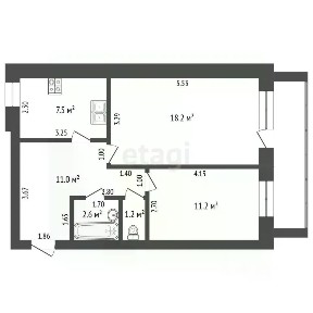 Продается 2-комн. квартира, 51,7 м²