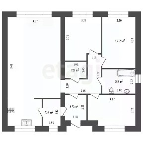 Продается 1-этажный дом, 104 м²