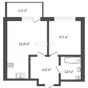 Продается 1-комн. квартира, 43,64 м²