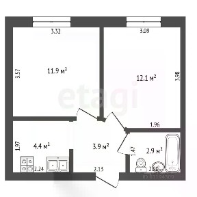 Продается 2-комн. квартира, 35,2 м²