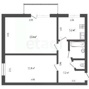 Продается 2-комн. квартира, 40,7 м²