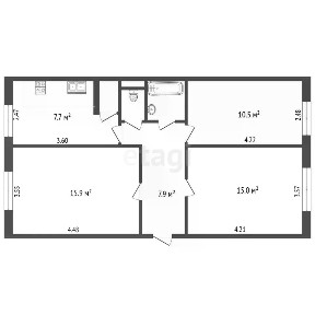 Продается 3-комн. квартира, 61,9 м²