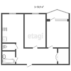 Продается 2-комн. квартира, 50,9 м²