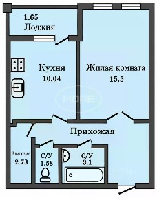 Продается 1-комн. квартира, 42,8 м²