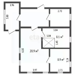 Продается 1-этажный дом, 66,2 м²