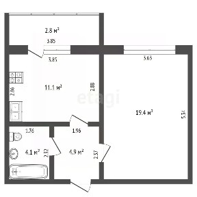 Продается 1-комн. квартира, 37,7 м²