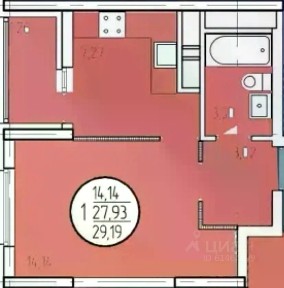 Продается 1-комн. квартира, 29,19 м²