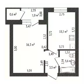Продается 1-комн. квартира, 33,6 м²