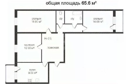 Продается 3-комн. квартира, 65 м²