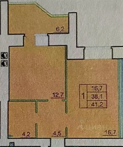 Продается 1-комн. квартира, 41,2 м²