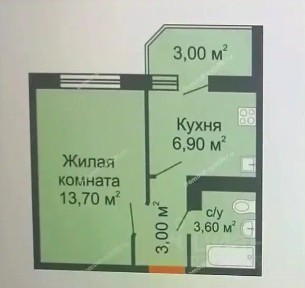 Продается 1-комн. квартира, 27,1 м²