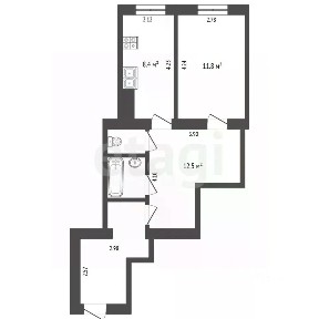 Продается 1-комн. квартира, 44,3 м²