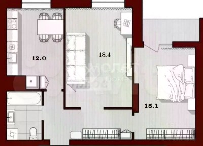 Продается 2-комн. квартира, 55,9 м²