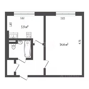 Продается 1-комн. квартира, 28 м²