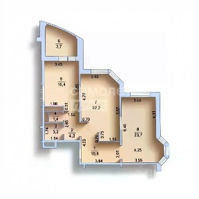 Продается 2-комн. квартира, 86 м²