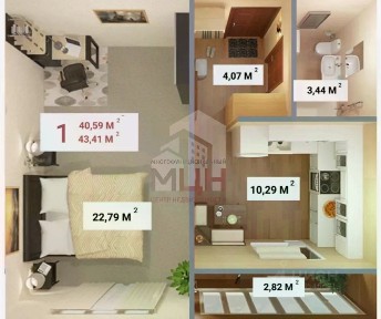 Продается 1-комн. квартира, 43,4 м²