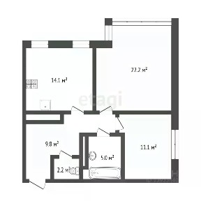 Продается 2-комн. квартира, 64,4 м²