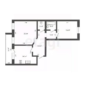 Продается 2-комн. квартира, 68,9 м²