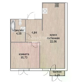 Продается 1-комн. квартира, 42,4 м²