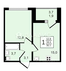 Сдается 1-комн. квартира, 34,5 м²