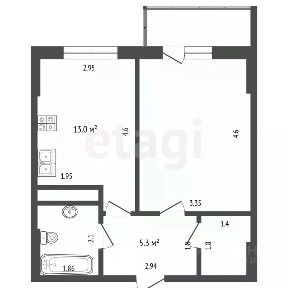 Продается 1-комн. квартира, 39,1 м²