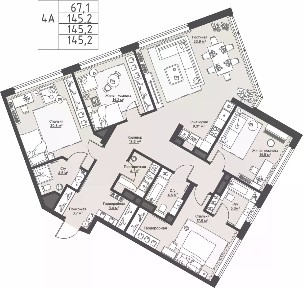 Продается 4-комн. квартира, 145,3 м²