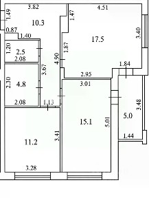Продается 2-комн. квартира, 61,4 м²