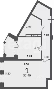 Продается 1-комн. квартира, 38 м²