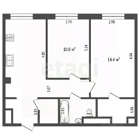 Продается 2-комн. квартира, 58,8 м²