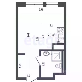 Продается студия, 22 м²