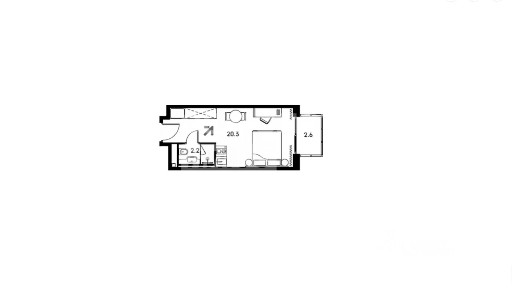 Продается апартаменты-студия, 25,1 м²