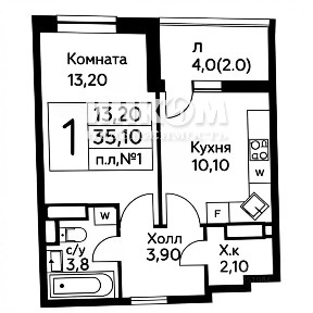Продается 1-комн. квартира, 33,3 м²