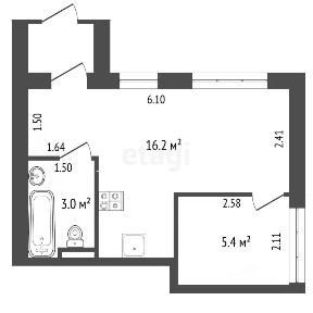 Продается апартаменты-студия, 24 м²