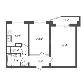 Продается 2-комн. квартира, 50,5 м²
